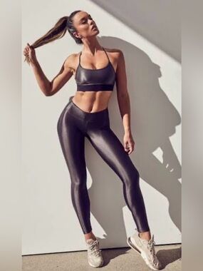 Koral High Waist Lustrous Leggings Dark Brown XS | Sheen Activewear Luxury